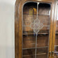 Art Deco Style Oak Leaded Glass Bookcase / Display Cabinet