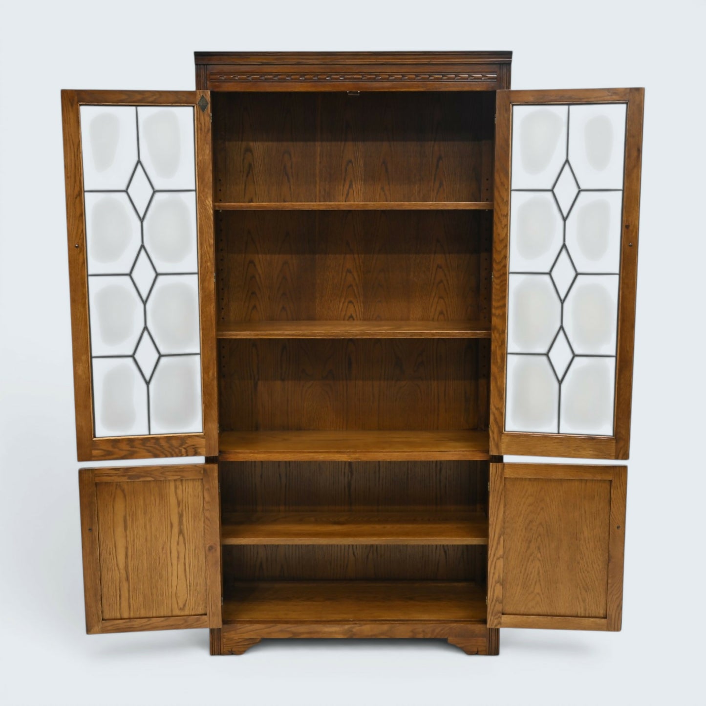 Old Charm Bookcase Display Cabinet Light Oak Finish EXC Clean FREE UK Delivery*