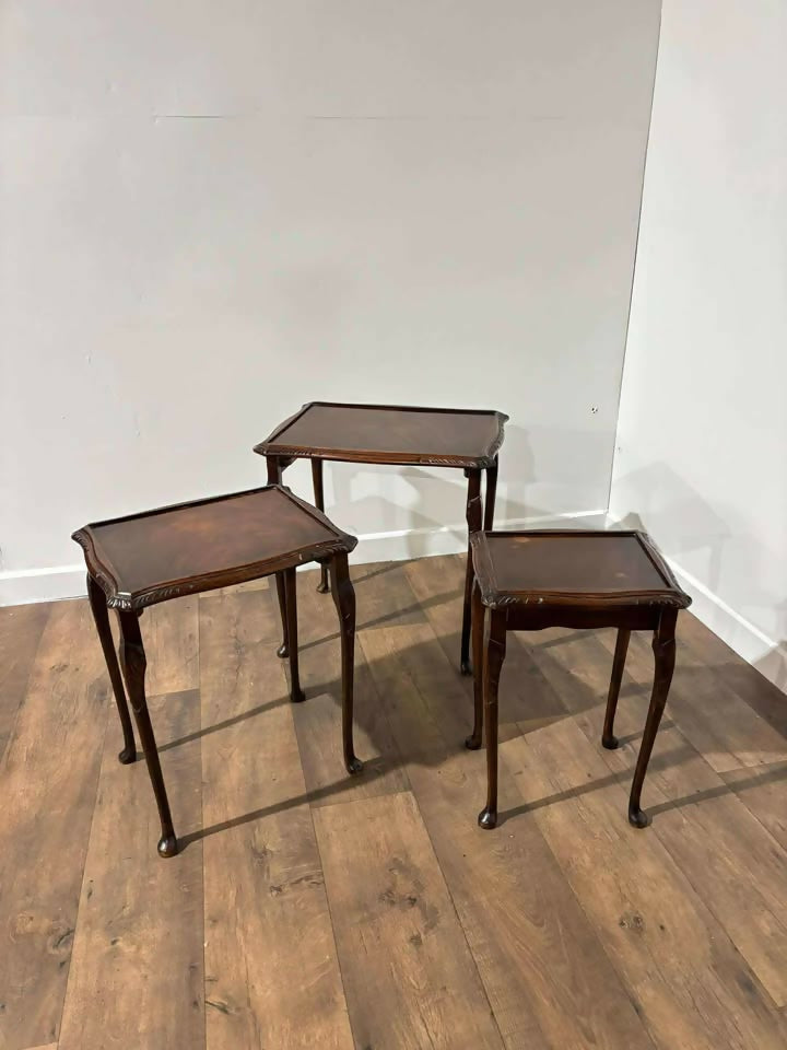 Vintage Mahogany Nest of Three Tables