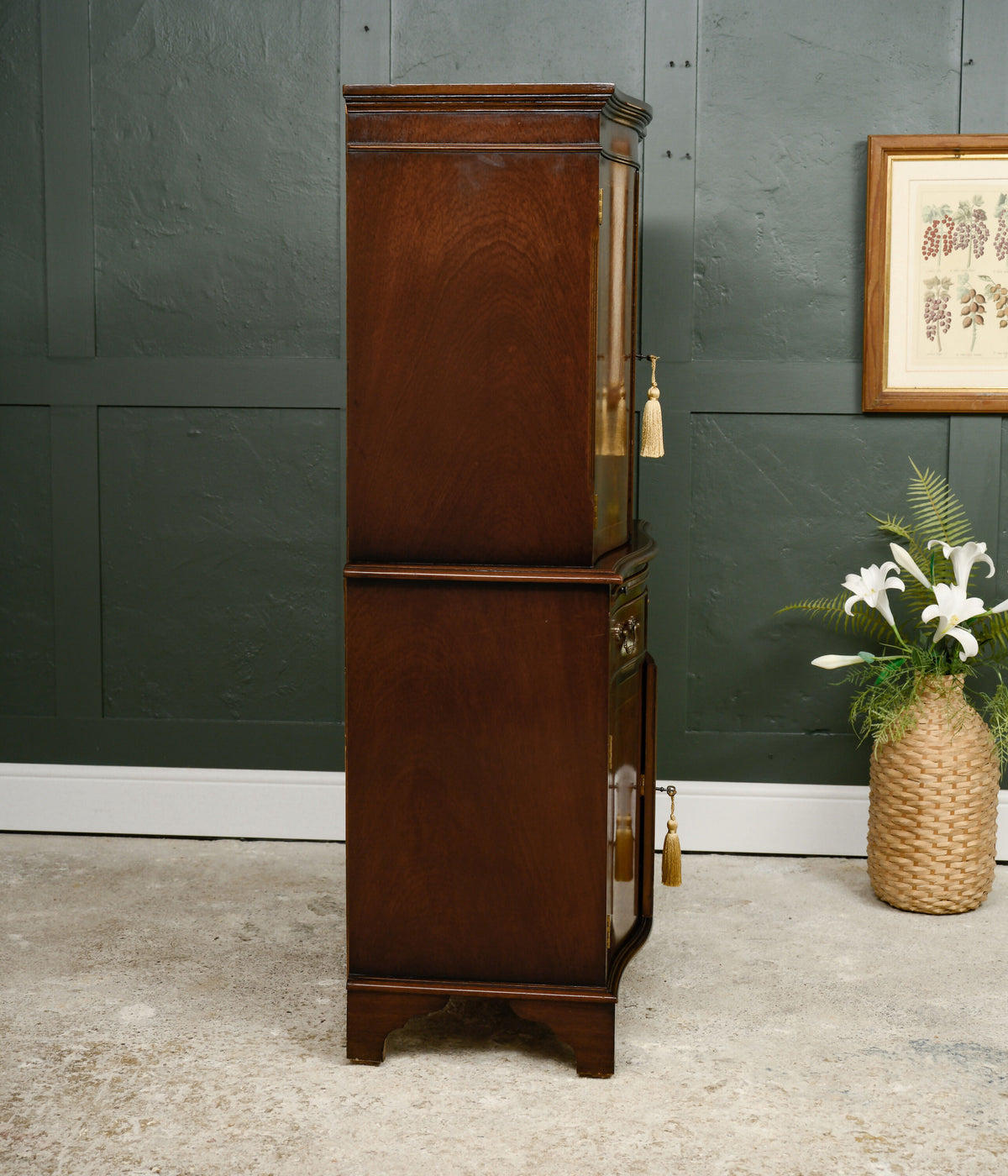 Regency Georgian Style Drinks Cocktail Cabinet - Chest on Chest - Mahogany