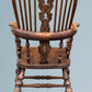 High Back Elm Broad Arm Windsor Chair