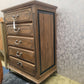 Vintage carved solid wood handmade chest of drawers