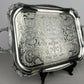 Serving Tray Vintage Metal Ornate Engraved Twin Handle English Tray LOT 6444