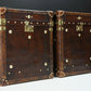 Antique Leather End Table Trunks