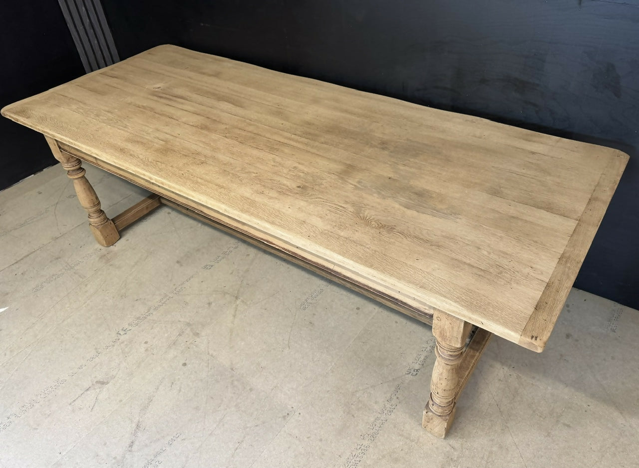 Large and Deep Oak Farmhouse Dining Table