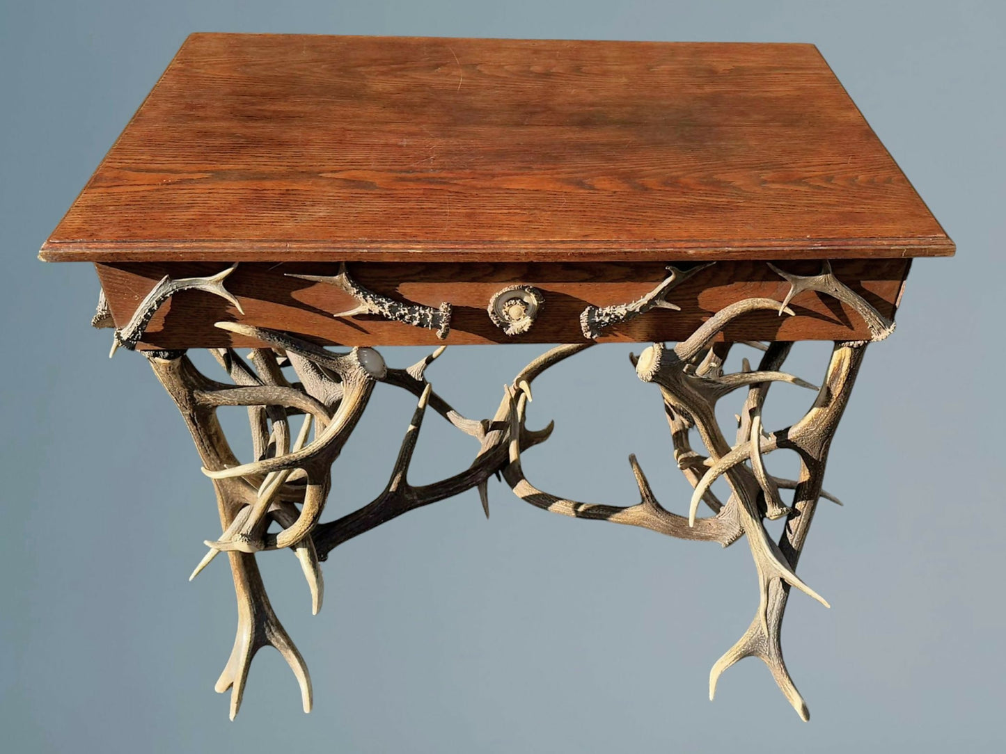 19th Century Antique Black Forest Antler Table