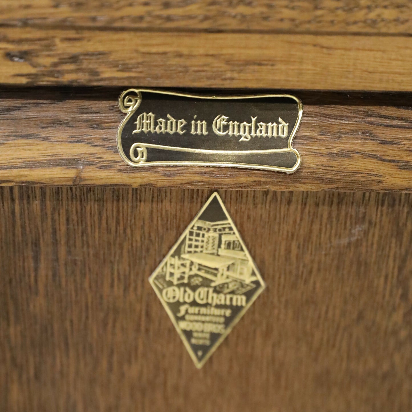 Old Charm Pedestal Cabinet Cupboard Linenfold Doors Tudor Brown FREE DELIVERY. SBR9087/0805D