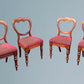 Set of Four Antique Victorian Mahogany Balloon Back Dining Chairs