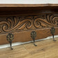 Coat Rack Vintage French Oak Wall Mounted 5 Hooks Carved Rack Hanger LOT 6302