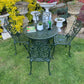 Ornate Vintage Green Patio Set With 4 Chairs