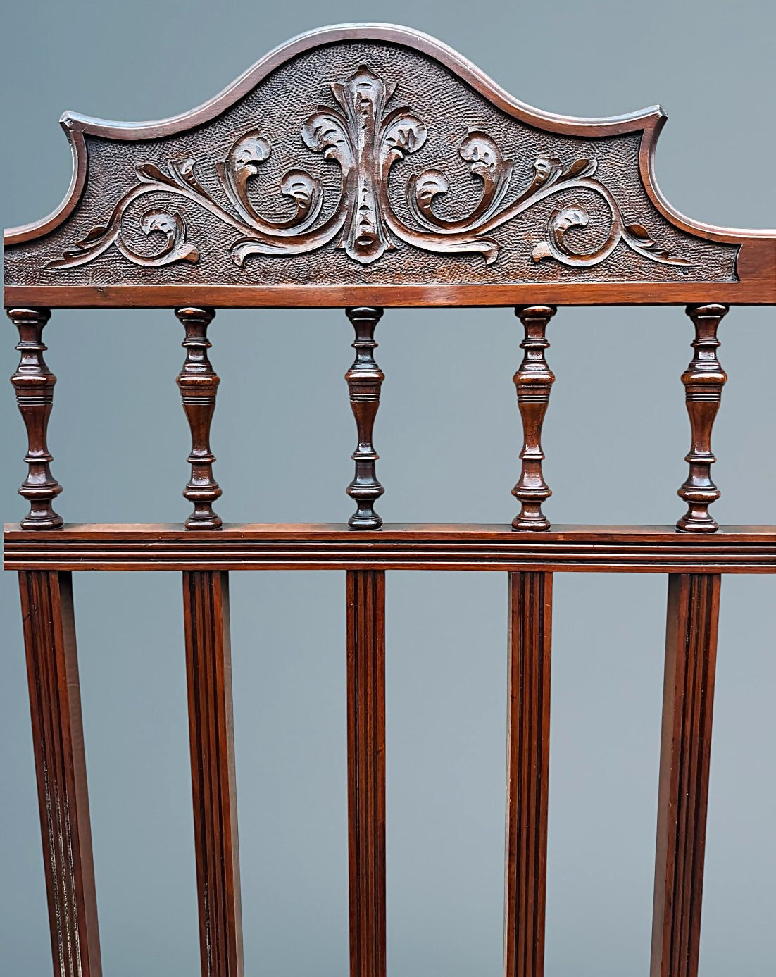 Antique Edwardian Carved Walnut Double Bed