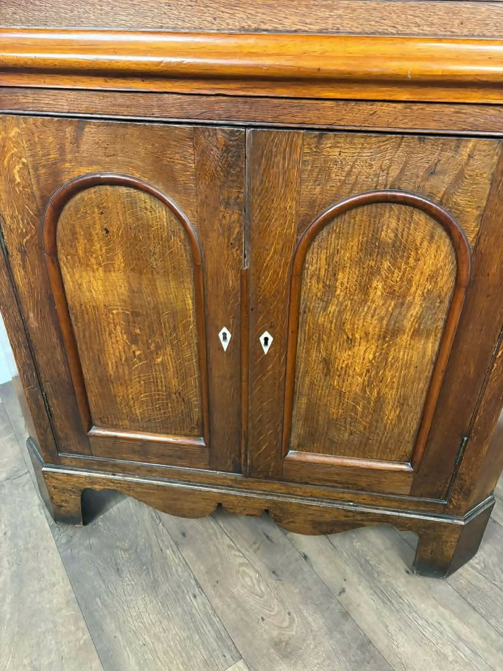 Victorian Mahogany Double Corner Cupboard With Glazed Top