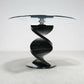 Round Glass Dining Table Designer Black Tint Glass 42" Diameter FREE UK Delivery