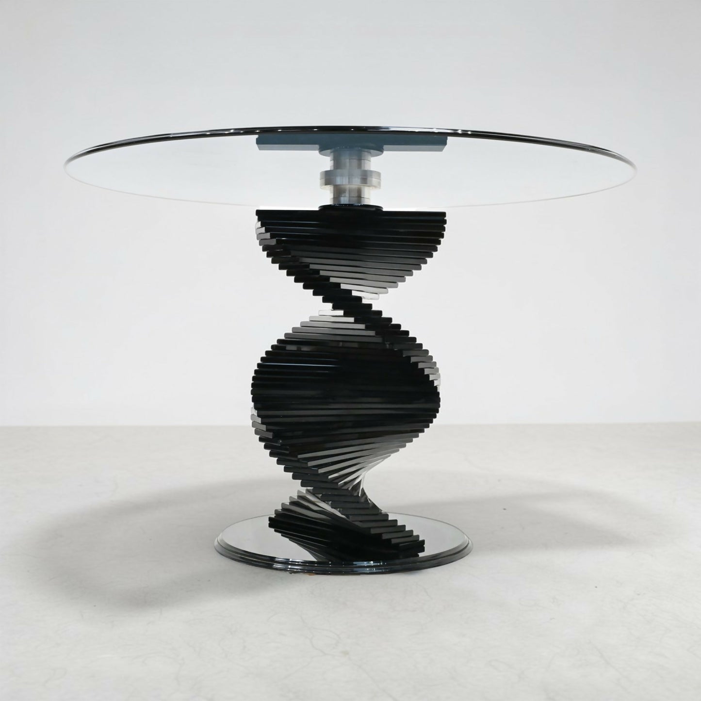 Round Glass Dining Table Designer Black Tint Glass 42" Diameter FREE UK Delivery