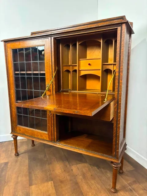 Vintage Oak Bureau Bookcase