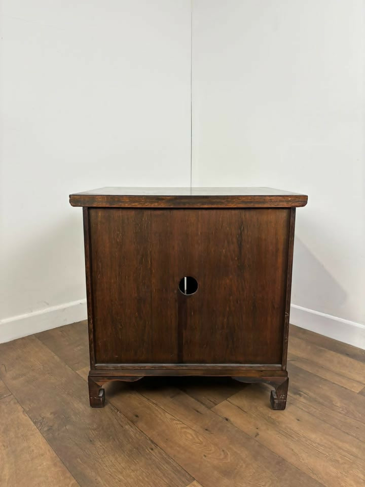 Priory Oak Bookcase with Linen Fold Doors
