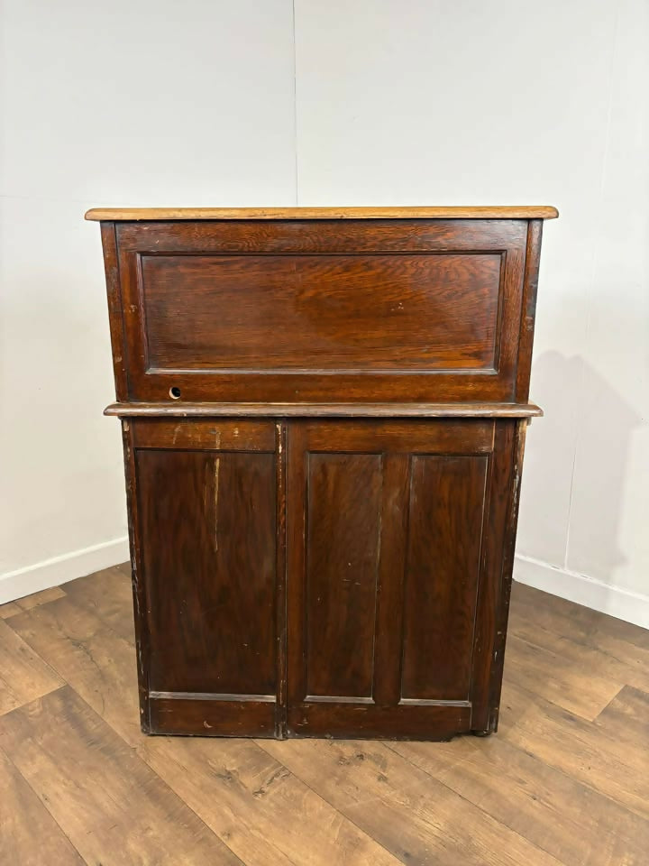 Edwardian Oak Small Roll Top Desk