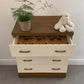 Vintage Teak Cream Bedroom Tallboy Chest Mid Century Drawers Nursery Storage