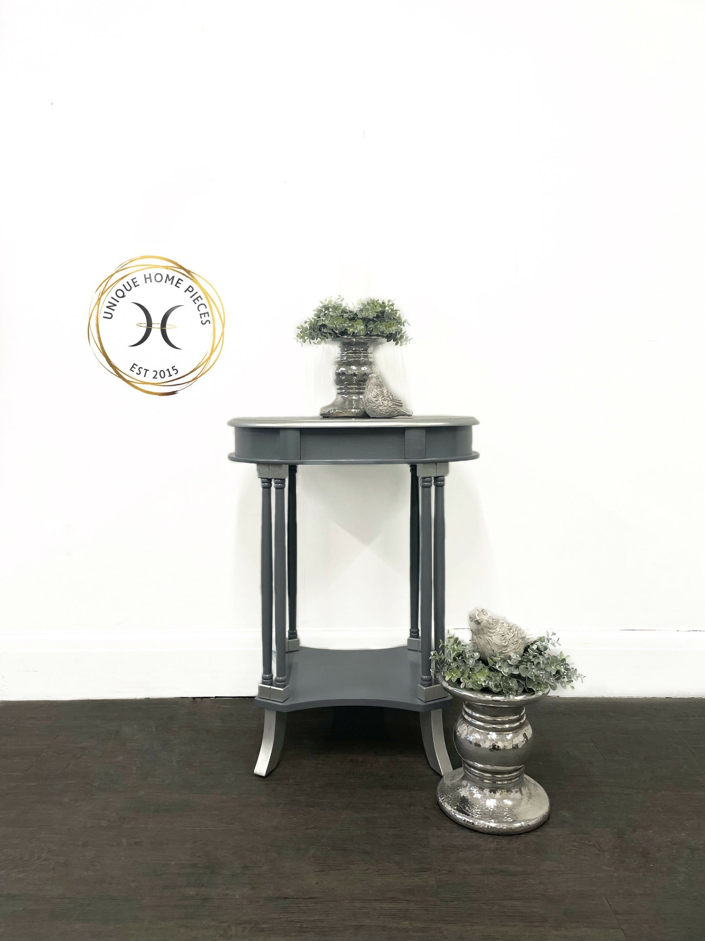 Grey And Silver Side Table