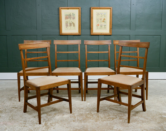 6 Edwardian Mahogany Dining Chairs with Drop in Seats