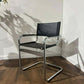 Contemporary Chrome & Faux Leather Armchair