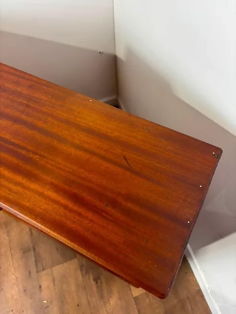 Mid-Century Glazed Teak Bookcase Cabinet