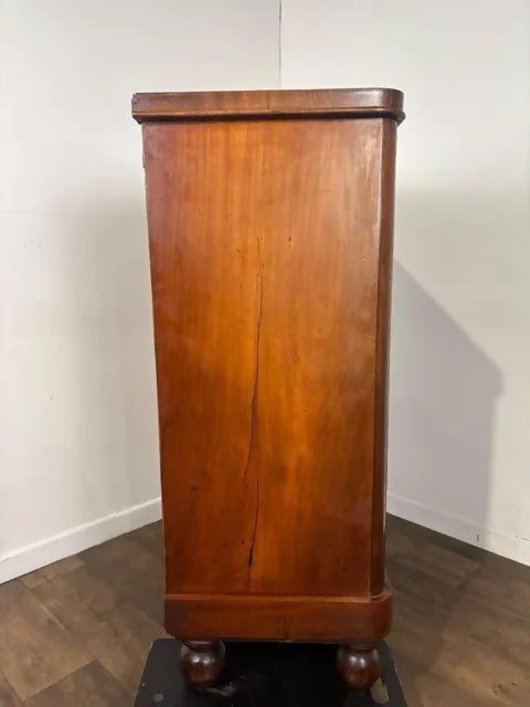 Victorian Mahogany Chest of Five Drawers on Bun Feet