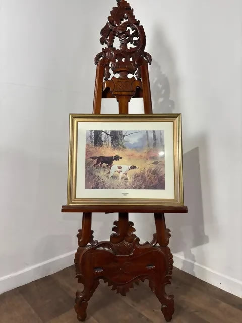 Framed “Hunting Pheasants” Print After Eugene Petit – 19th Century Sporting Scene