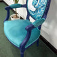 Blue Vintage Chair, Artist Design Bespoke Accent Chair, Statement Furniture