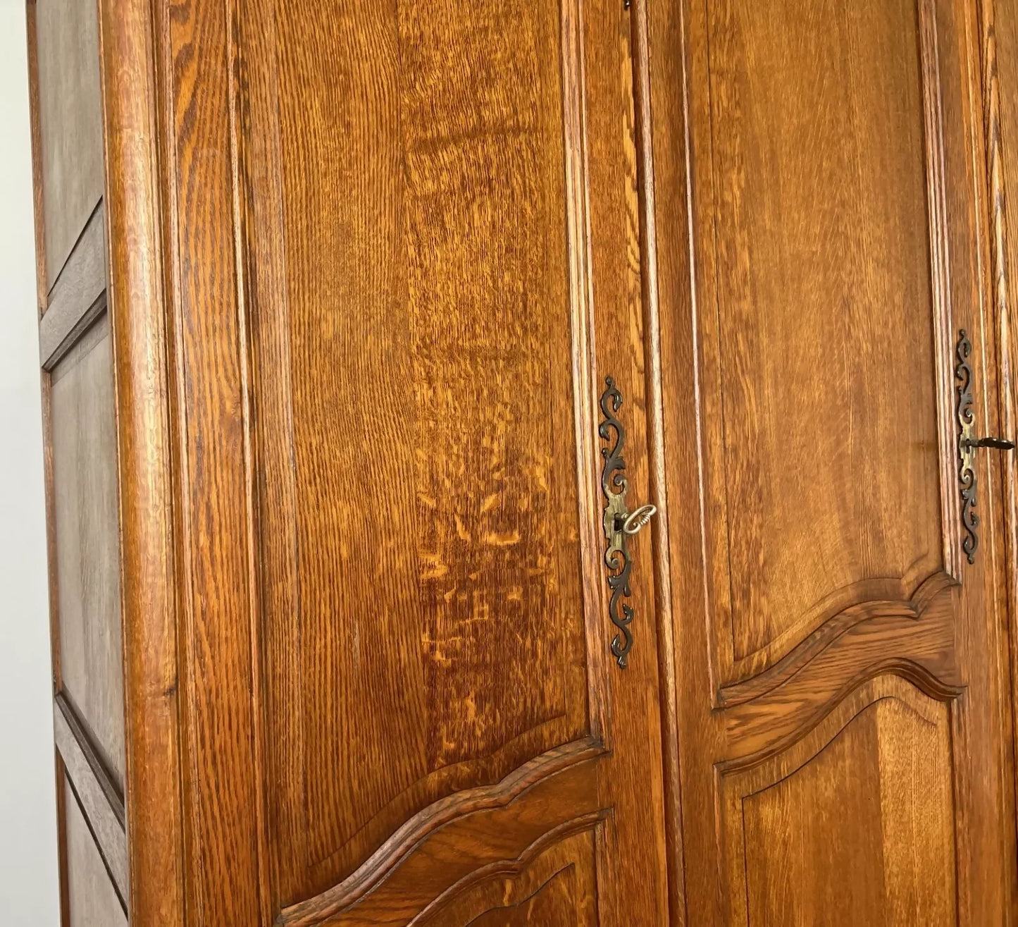 Wardrobe Vintage French Louis XVI Style Four Door Oak Carved Armoire LOT 6080