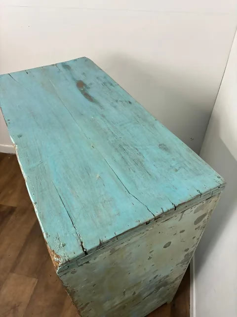 Rustic Reclaimed Wooden Light Blue Cupboard