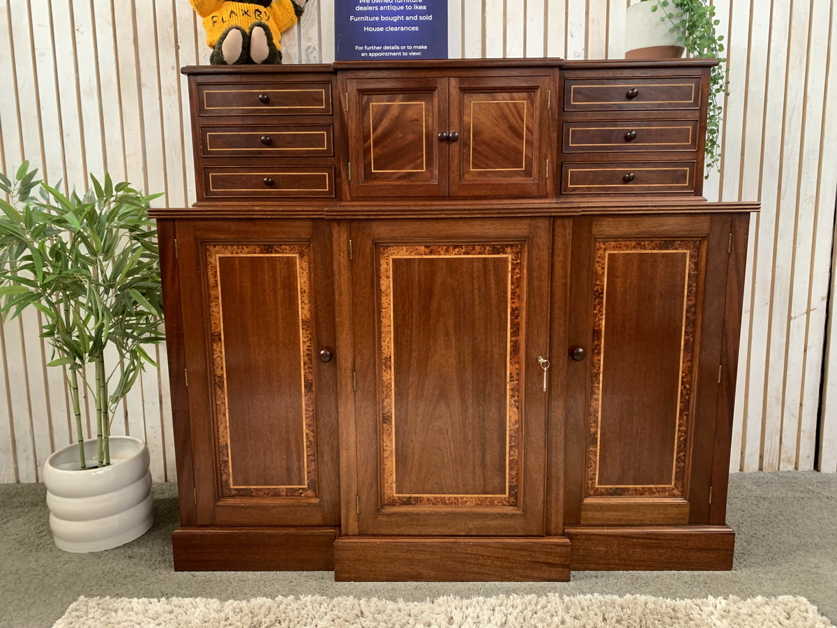 Shaw & Riley Hand Crafted Mahogany Sideboard Hutch Cabinet Yorkshire Critters Seahorse