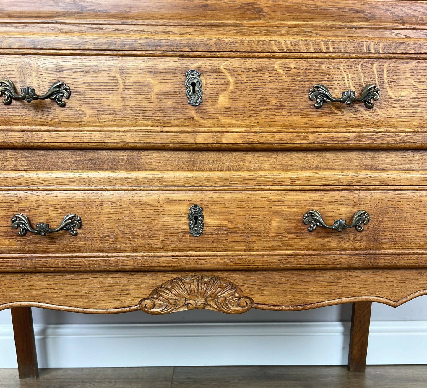 Secretaire Writing Desk Vintage French Louis Oak Rare Bureaux Cabinet LOT 6319