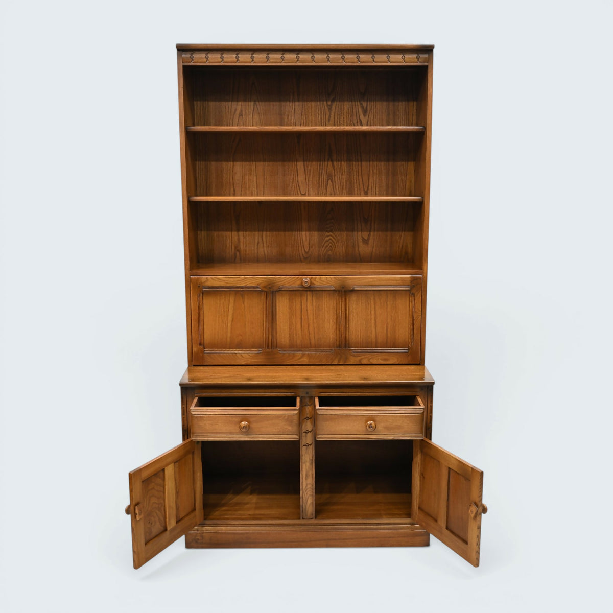 Ercol Mural Wall Unit Bookcase/Drinks Cabinet Golden Dawn FREE UK Delivery*