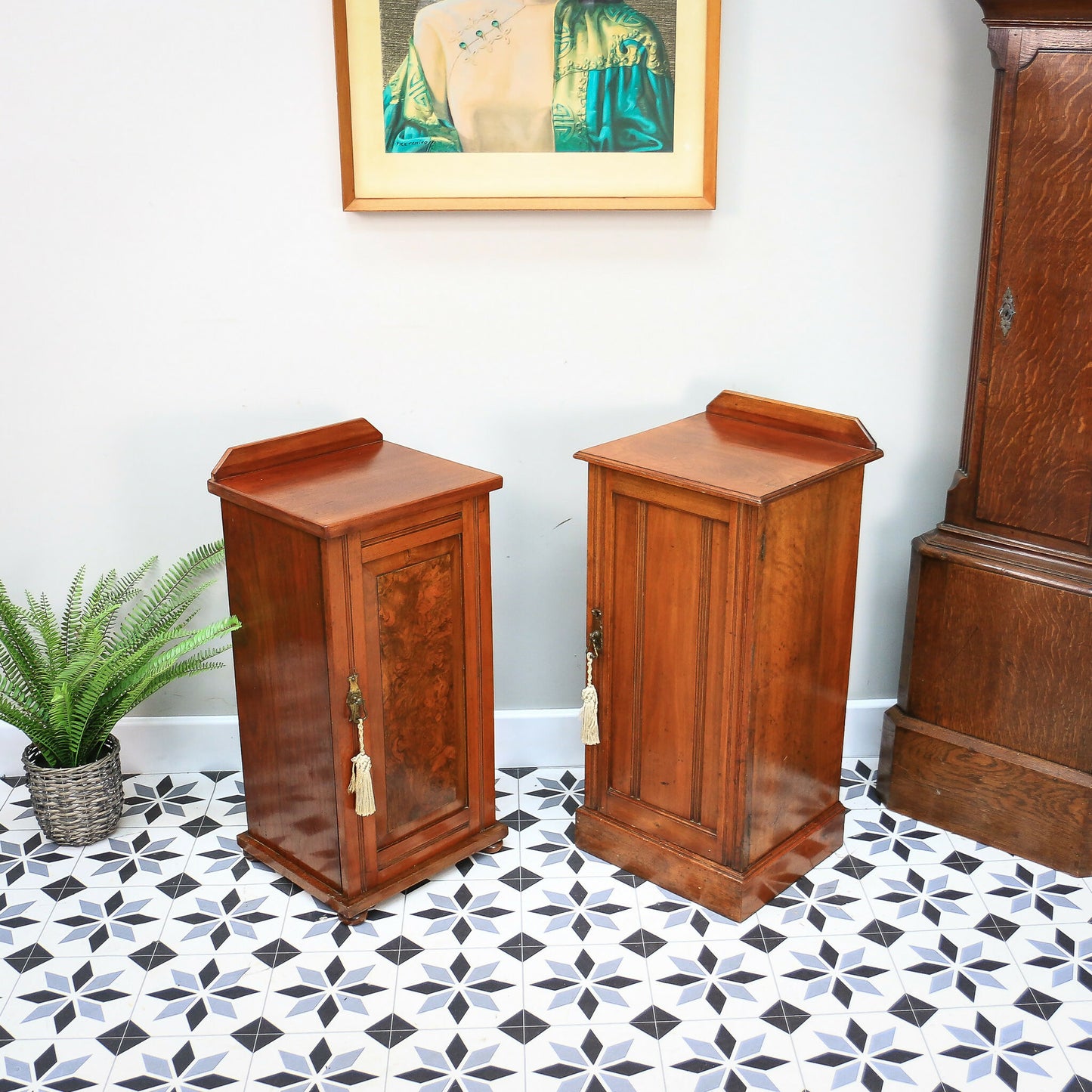 Two Bedside Cabinets Mahogany Late Victorian Early Edwardian