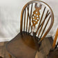 Vintage Set of Four Dark Oak Wheel Back Chairs