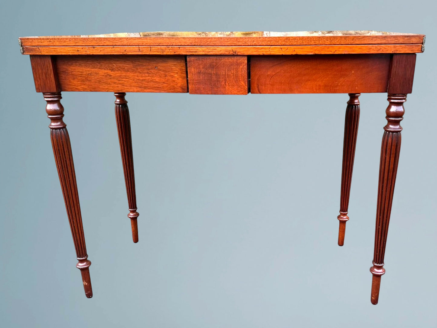 A Mahogany Serpentine Fronted Turn Over Top Tea Table