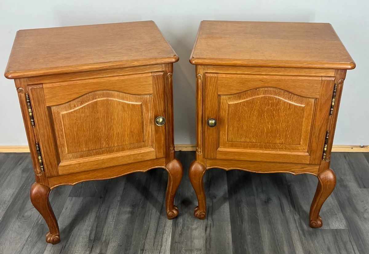 Pair of Bedside Tables Vintage French Louis XVI Cupboards Cabinets LOT 2857