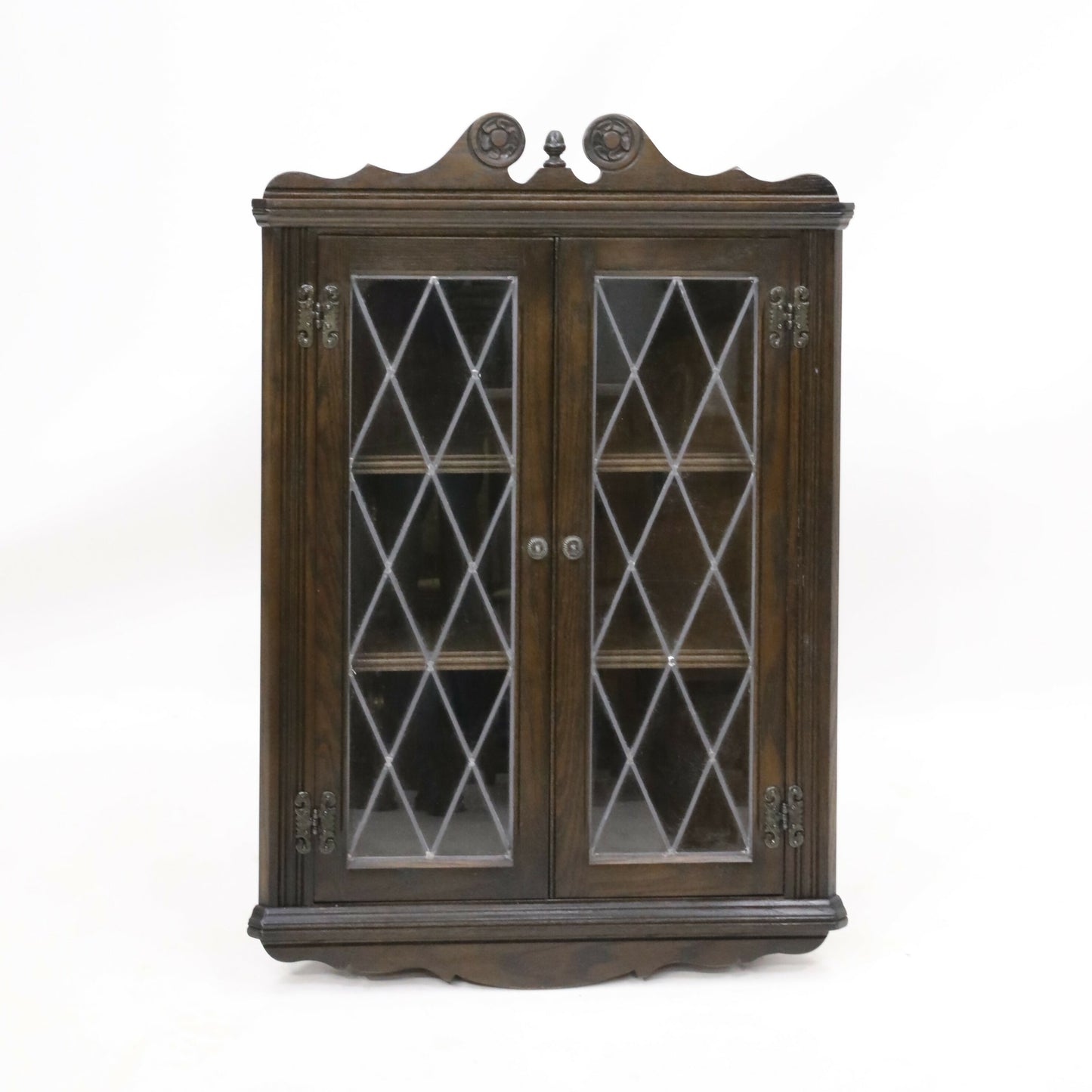 Old Charm Oak Hanging Corner Display Cabinet in Jacobean Brown FREE UK Delivery. SBR9643/0910D