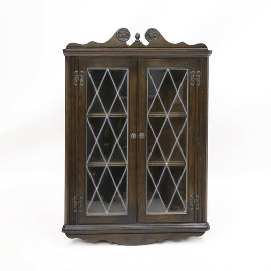 Old Charm Oak Hanging Corner Display Cabinet in Jacobean Brown FREE UK Delivery. SBR9643/0910D