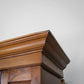 Edwardian Walnut and Carved Mahogany Wardrobe with Bevel Edged Mirrors & Drawer