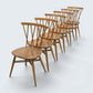 Set of 6 Vintage Ercol Candlestick Dining Chairs Blonde Elm Mid Century Retro