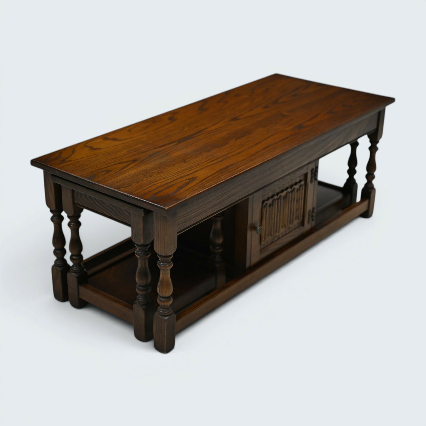 Old Charm Long Nest of Tables Solid Oak Coffee Table Light Oak FREE UK Delivery*