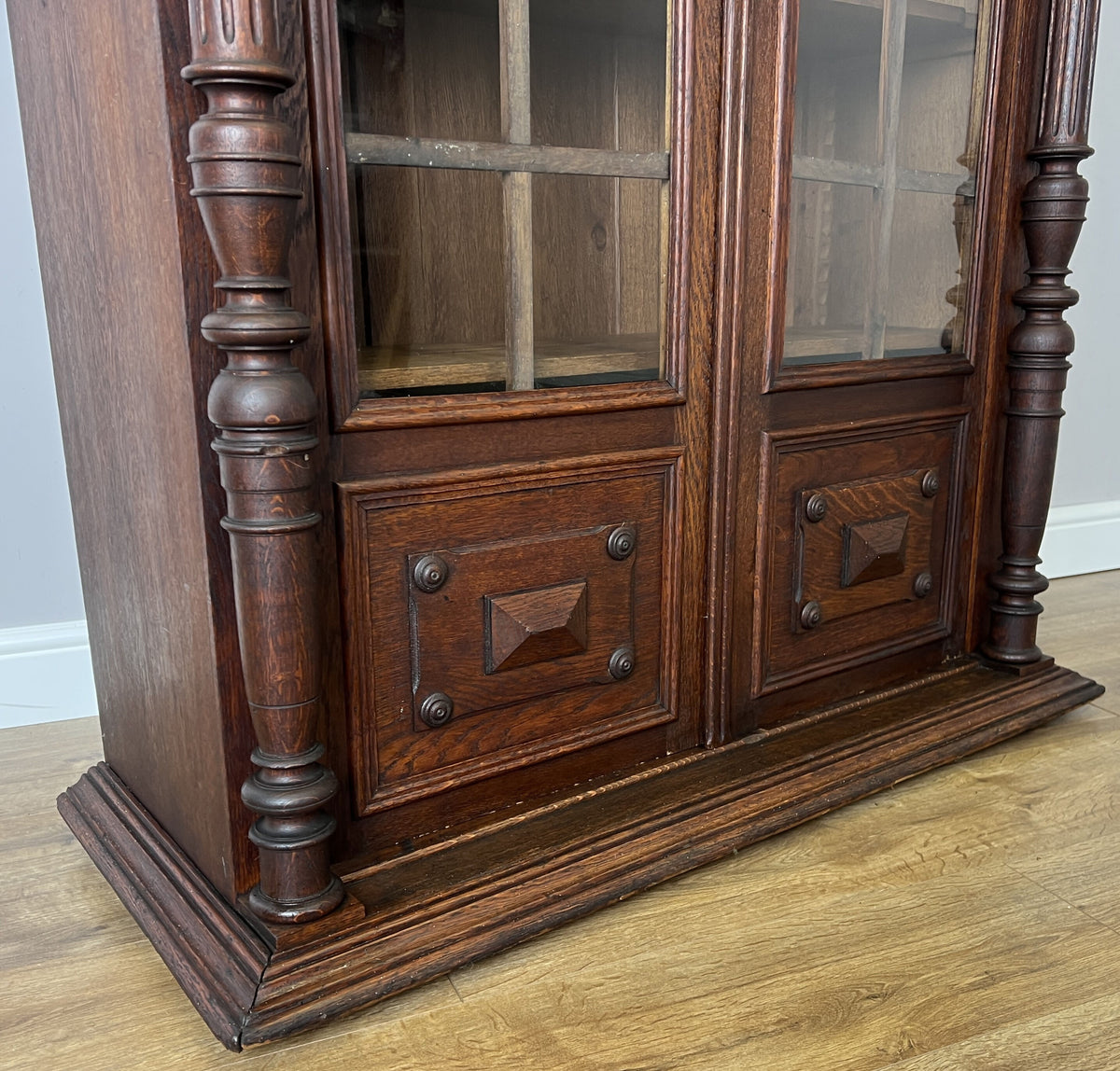 Bookcase Antique French Style Glazed Display Cabinet Oak Sideboard LOT 6545