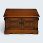 Old Charm TV Stand Linenfold Doors Model 2172 Tudor Brown Oak FREE UK Delivery
