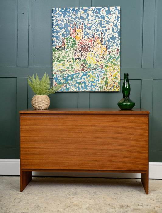 Mid Century Blanket Box - Toy Box - Teak Veneer By Meredew