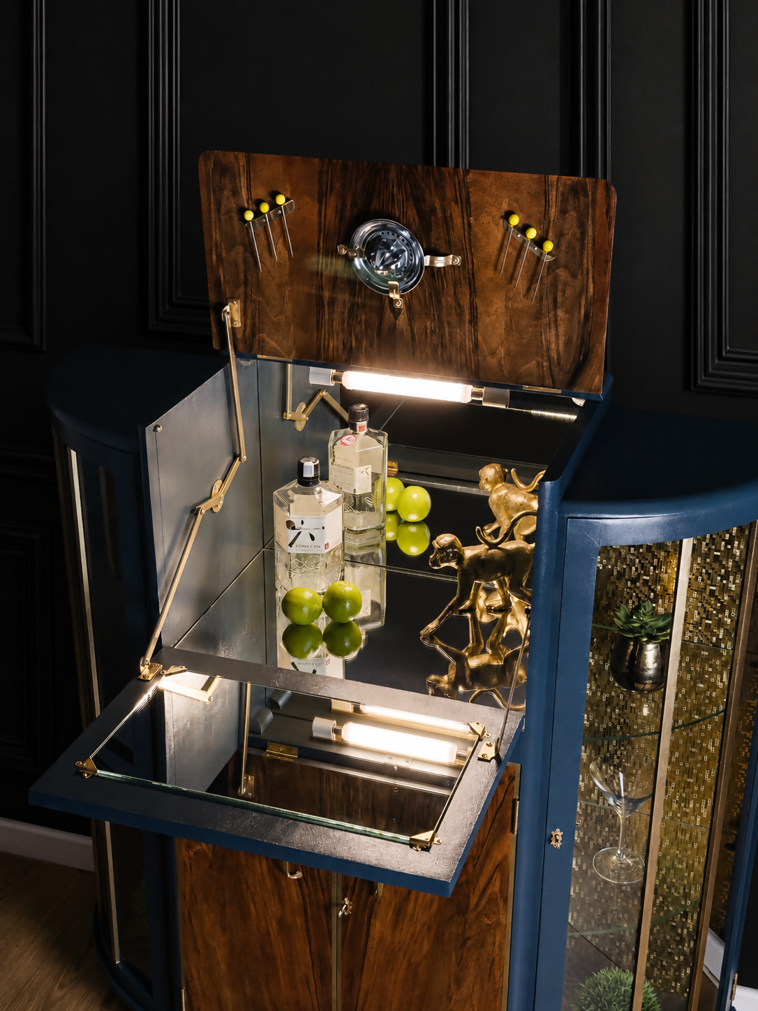 Art Deco Style Cocktail Cabinet/ Display Cabinet