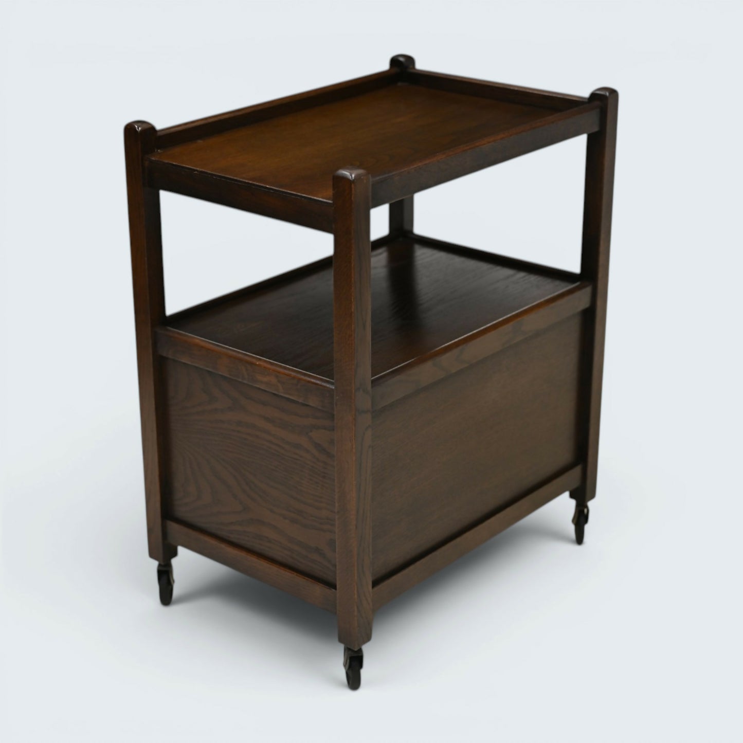 Jaycee Tea Trolley on Casters with Carved Cupboard Doors FREE UK Delivery*