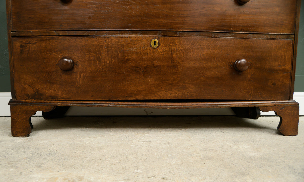 Wide Georgian Oak Chest of Drawers - 2 Drawer Chest