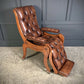Superb Regency Mahogany & Leather Reclining Armchair